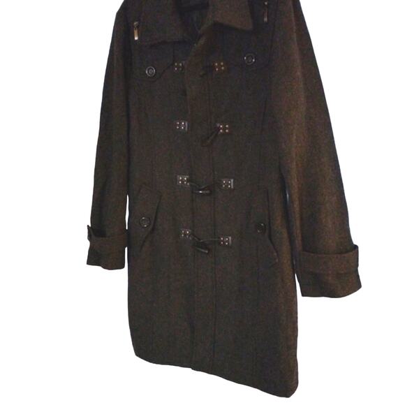 Y2K Wool Style Wrap Coat XXL GRAY Oversized Buttons Punk Goth Whimsigoth Retro⁹ - Picture 2 of 16